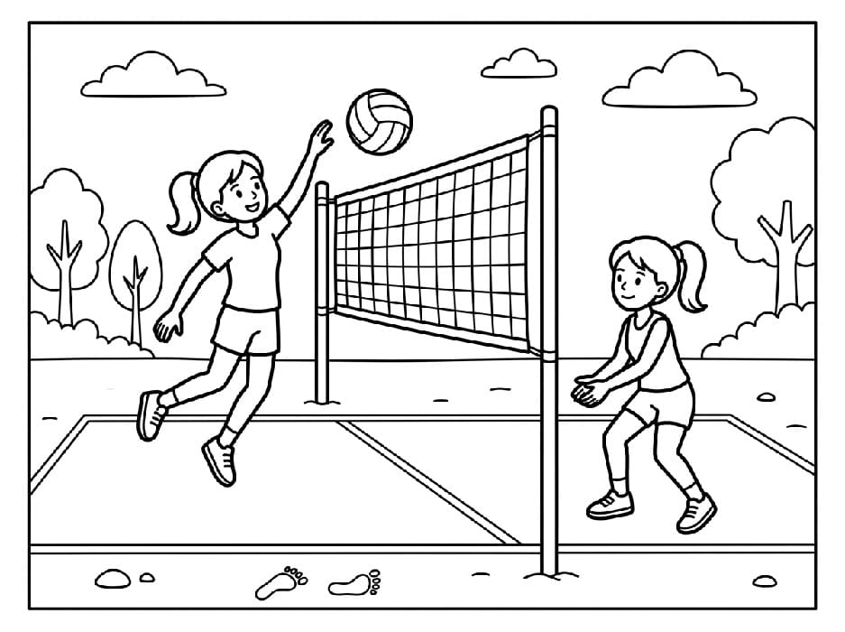 Fise de colorat cu Volei pentru tipărire