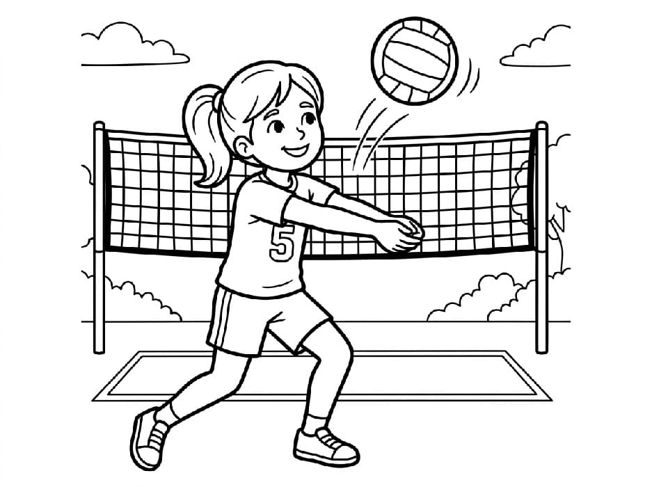 Fise de colorat cu Volei ușor