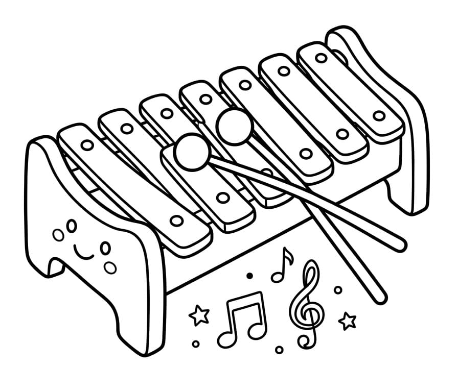 Planse de colorat cu Xilofon