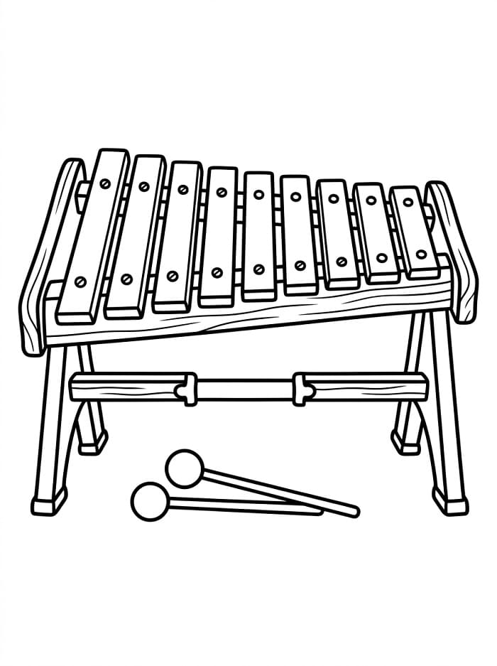 Fise de colorat cu Xilofon grozav