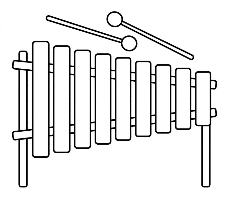 Fise de colorat cu Xilofon perfect