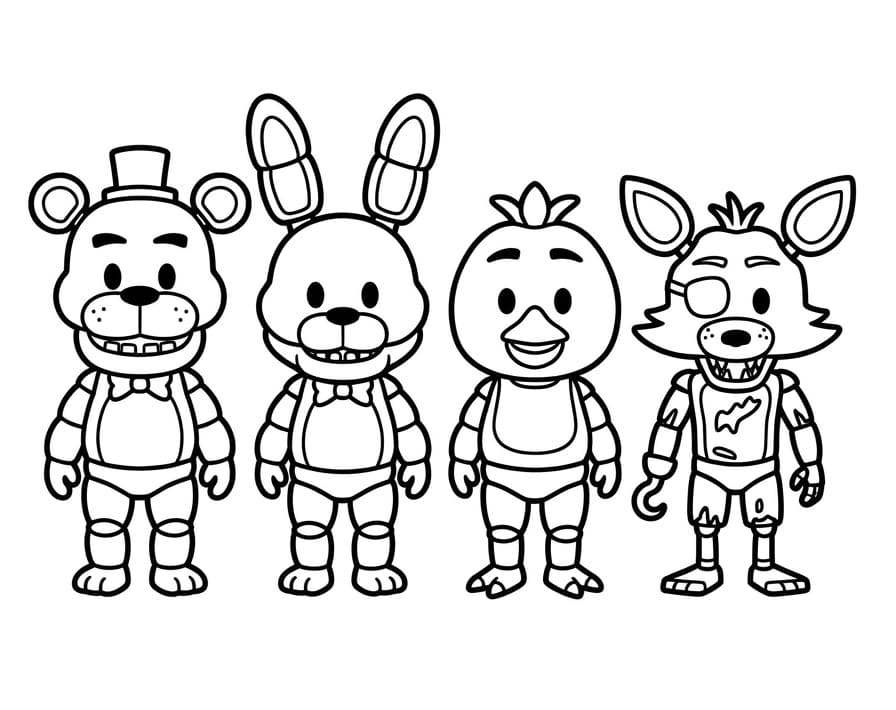 Fise de colorat cu Adorabilul FNAF