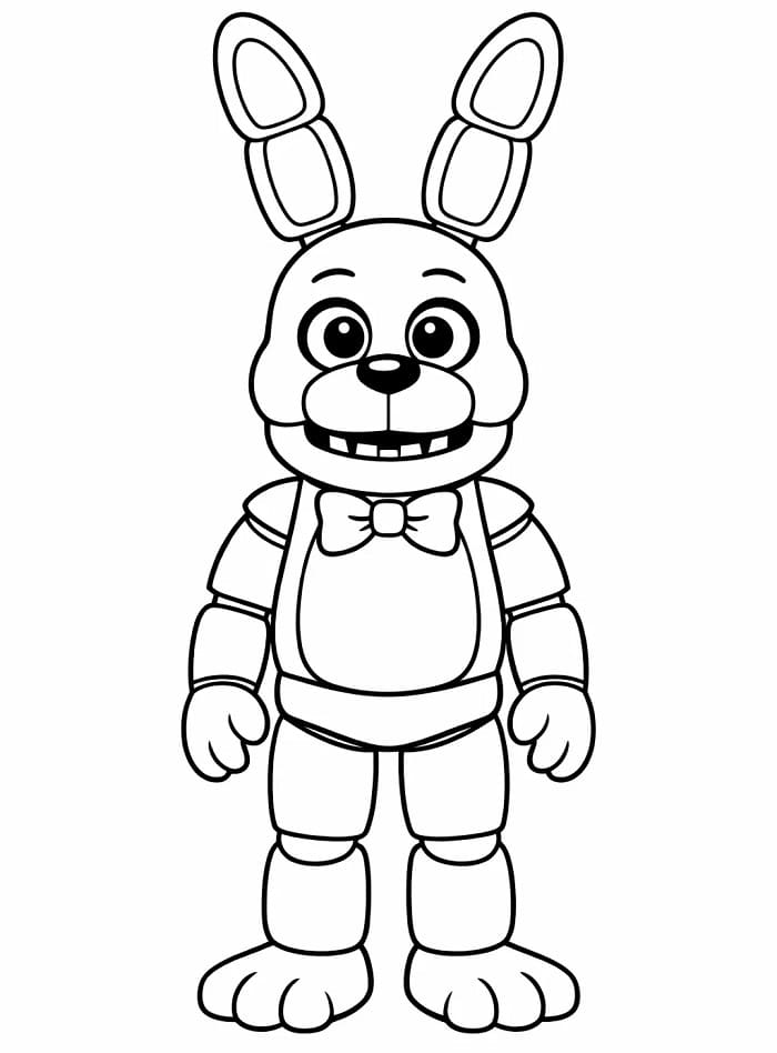 Fise de colorat cu Bonnie din Five Nights At Freddy's