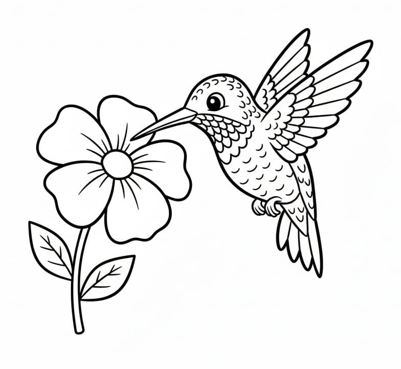 Fise de colorat cu Colibri fără cost
