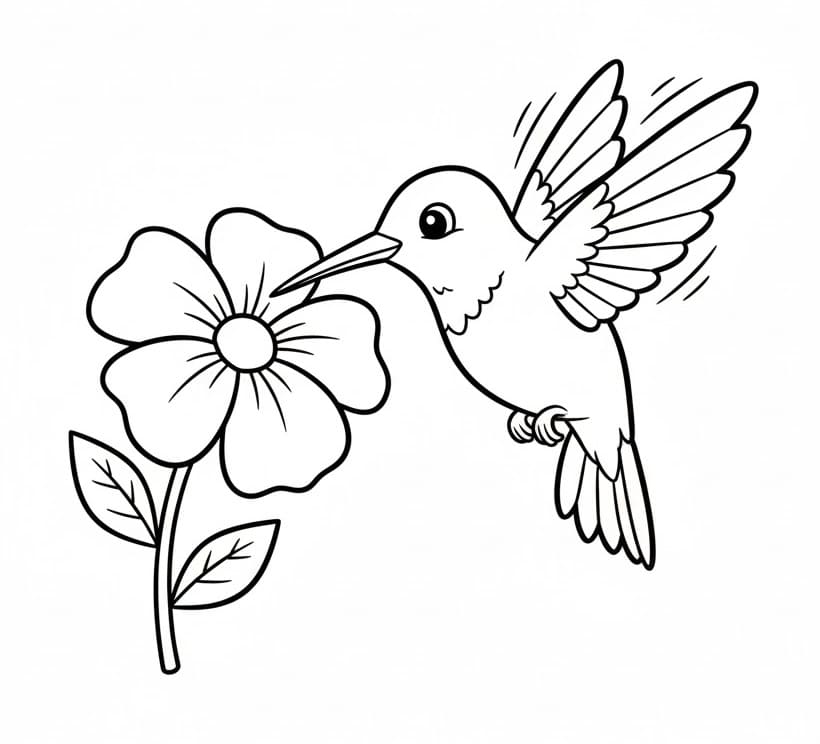 Fise de colorat cu Colibri imprimabil gratis