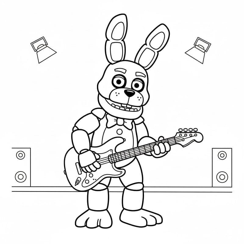 Fise de colorat cu FNAF Bonnie