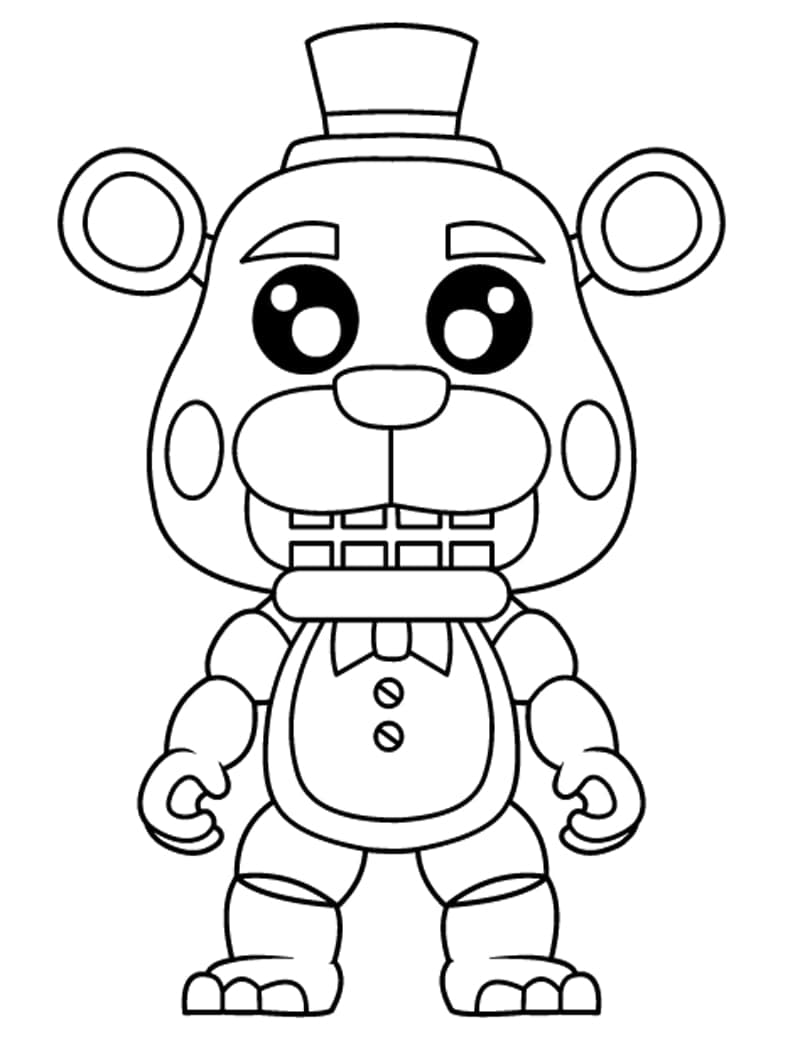 Fise de colorat cu FNAF Chibi