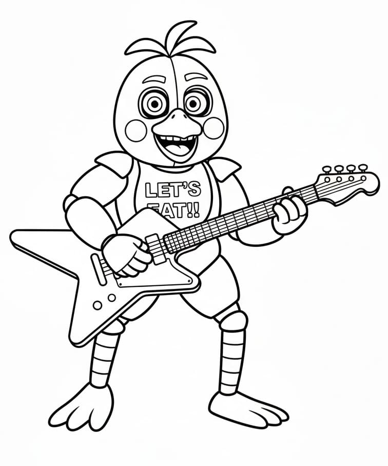 Fise de colorat cu FNAF Chica