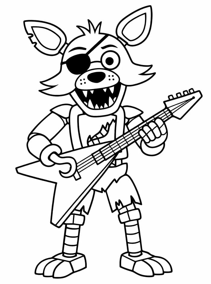 Fise de colorat cu FNAF Foxy