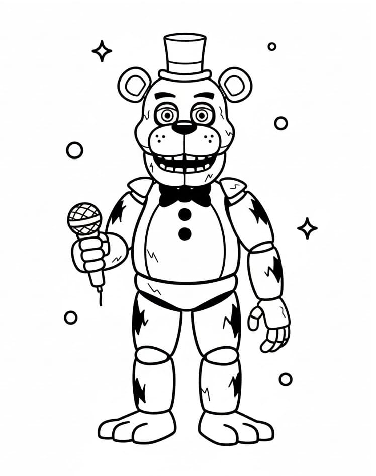 Fise de colorat cu FNAF Freddy
