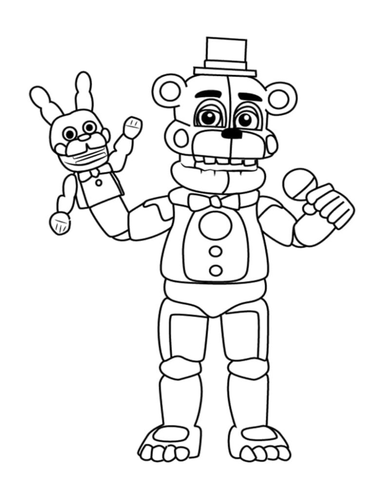 Fise de Colorat cu FNAF Gratuit Imprimabil