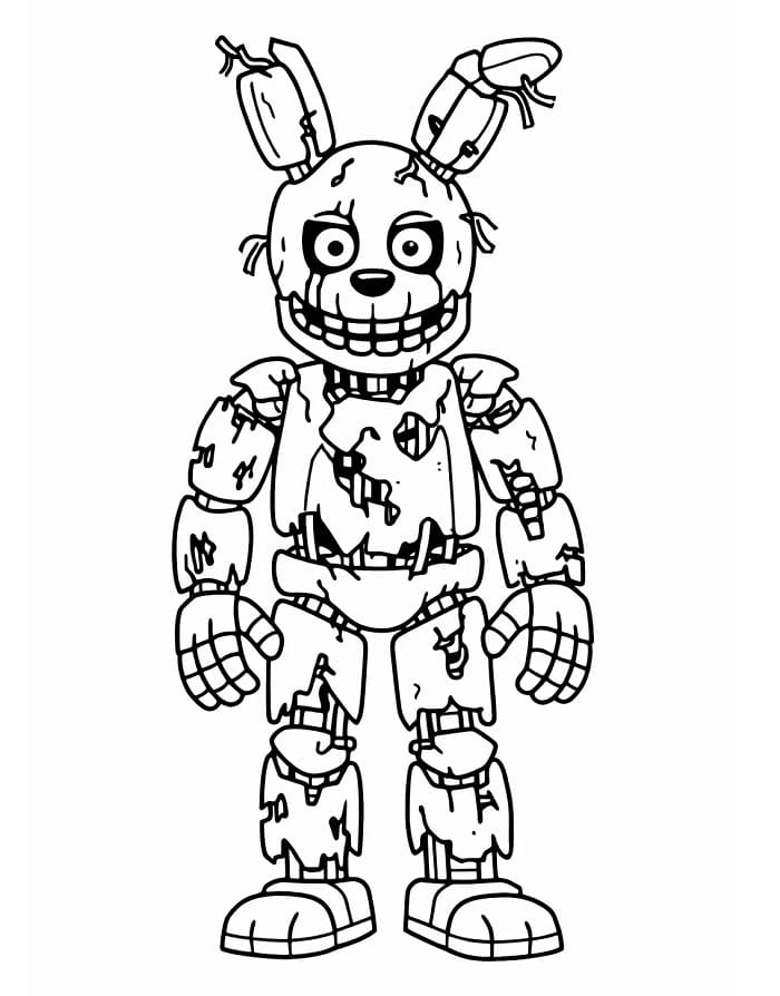 Fise de colorat cu FNAF Springtrap