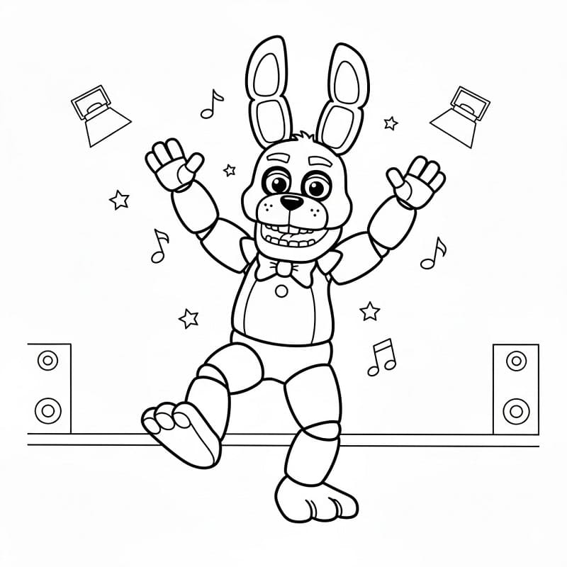 Fise de colorat cu Five Nights At Freddy's Bonnie