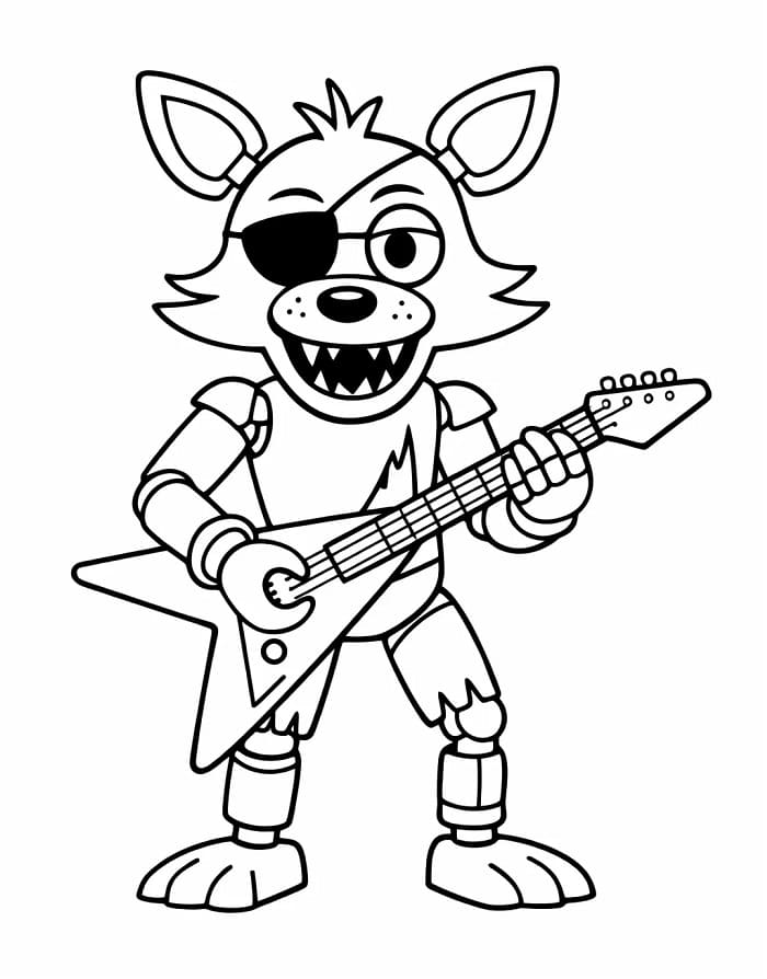 Fise de colorat cu Foxy FNAF