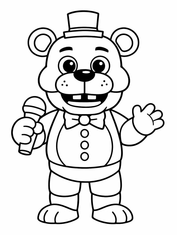 Fise de colorat cu Freddy din FNAF