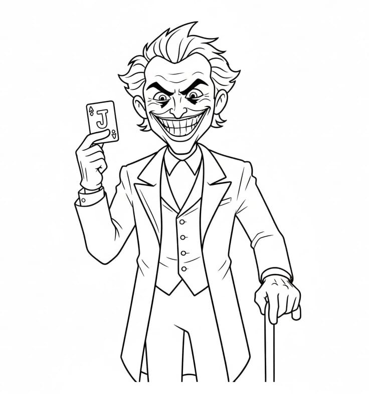 Fise de colorat cu Joker ticălos