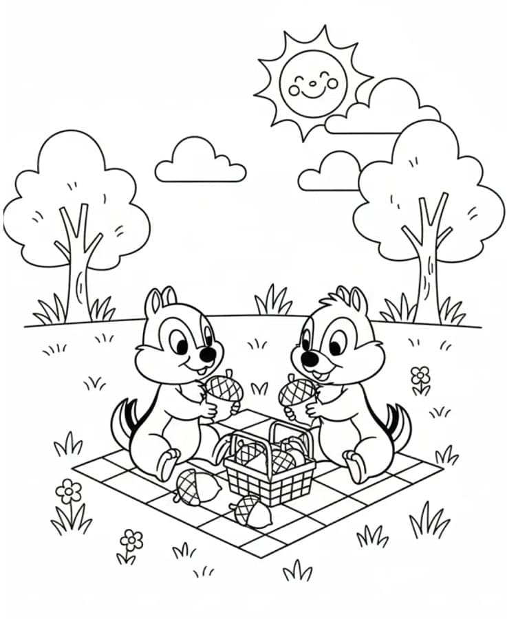 Fise de colorat cu Picnic gratis
