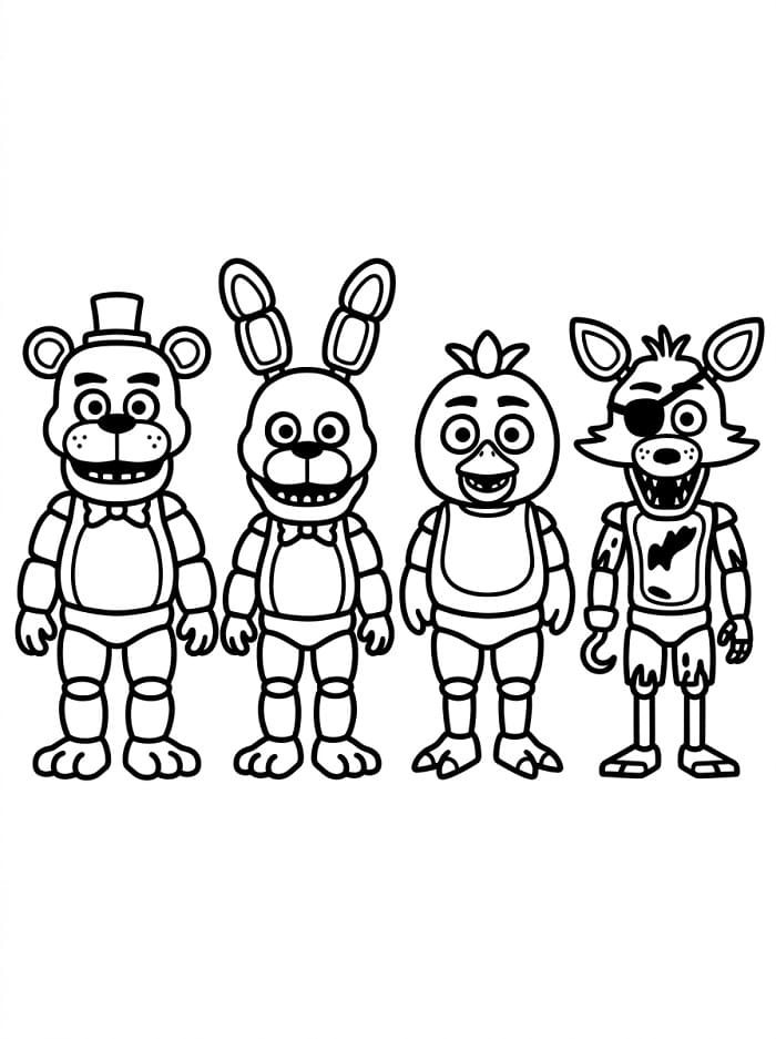 Fise de colorat cu Prietenos FNAF