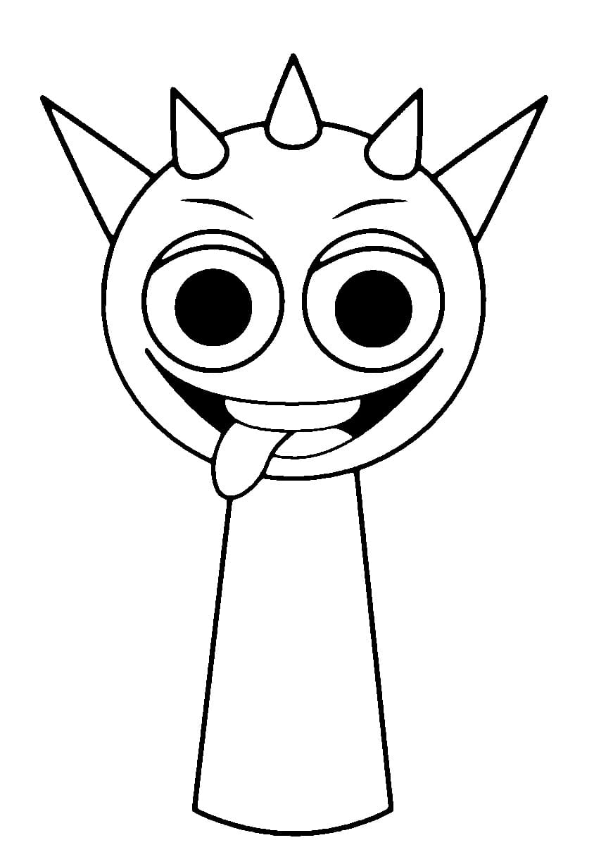 Fise de colorat cu Raddy Incredibox Sprunki
