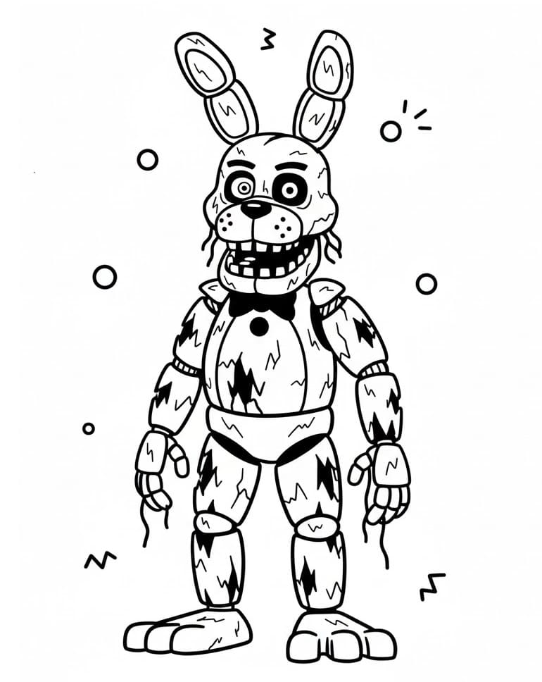 Fise de colorat cu Springtrap din FNAF