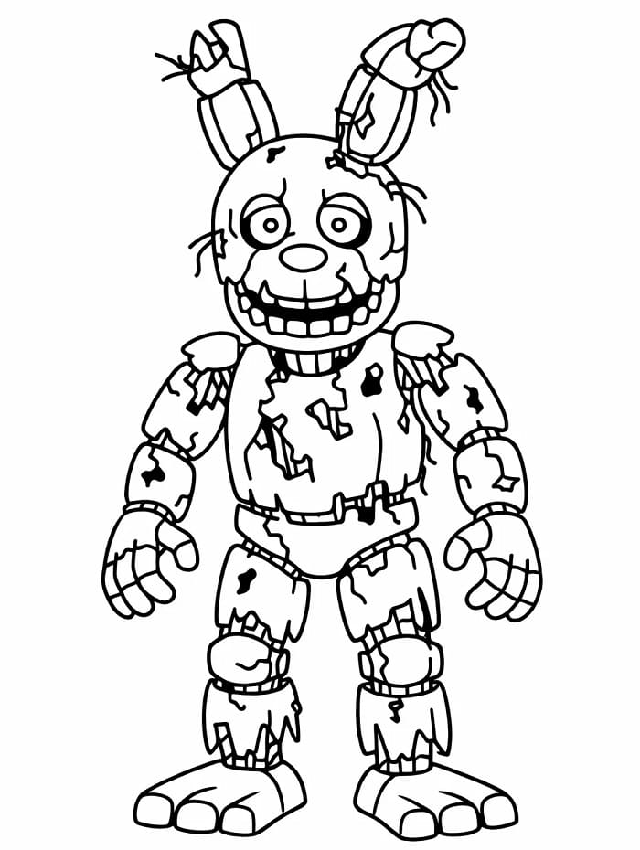 Fise de colorat cu Springtrap din Five Nights At Freddy's