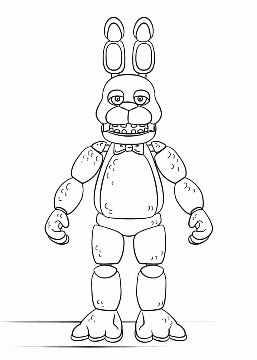 Fise de colorat cu Withered Bonnie din FNAF
