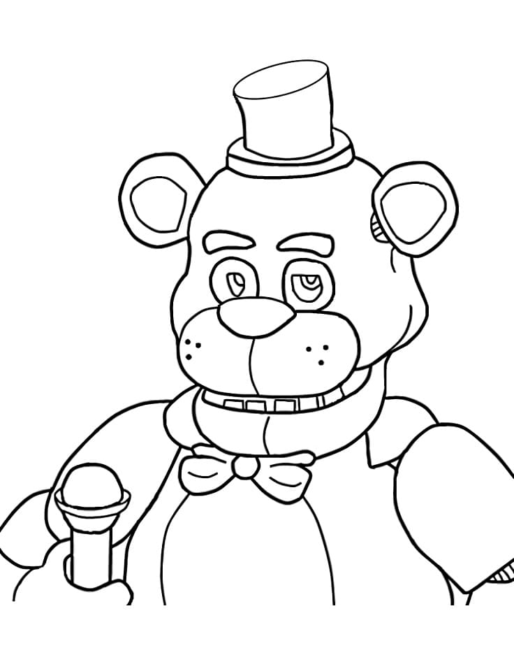 Fise de colorat cu Withered Freddy din FNAF