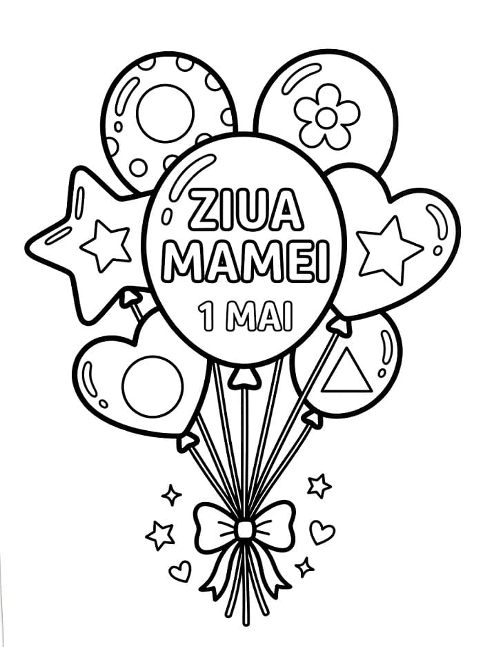 Fise de colorat cu Ziua Mamei fericită
