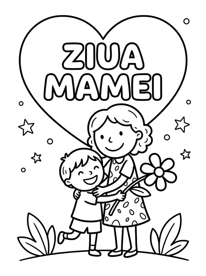 Fise de colorat cu Ziua Mamei minunată
