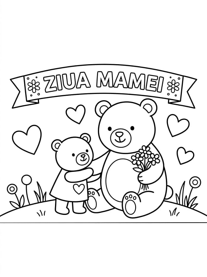 Fise de colorat cu Ziua Mamei perfectă