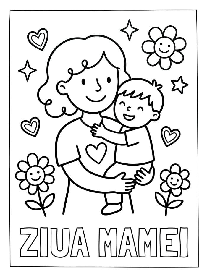 Planse de colorat cu Ziua Mamei