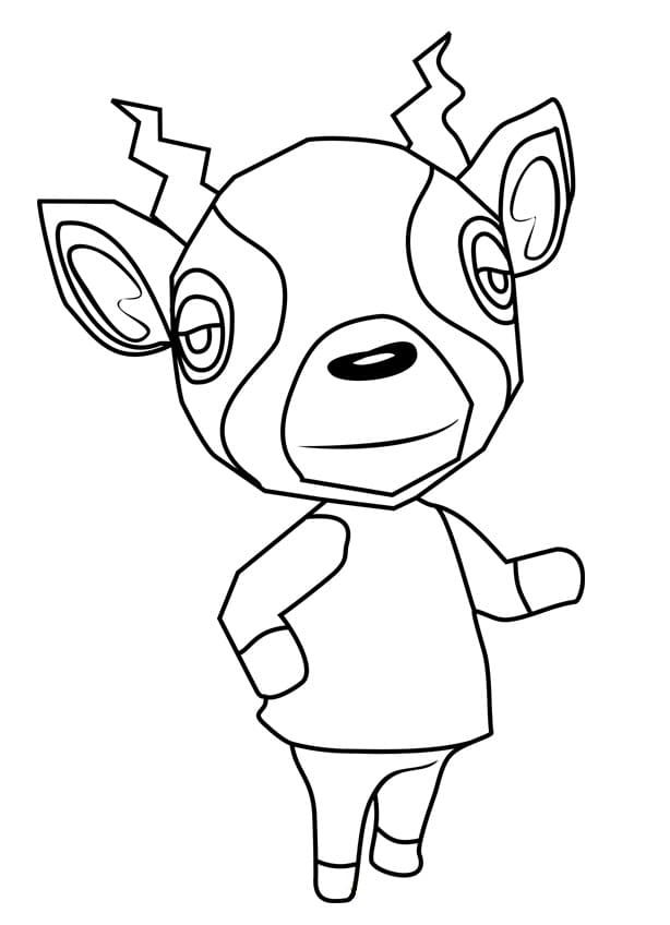 Fise de colorat cu Animal Crossing fericit