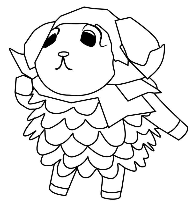 Fise de colorat cu Animal Crossing prietenos