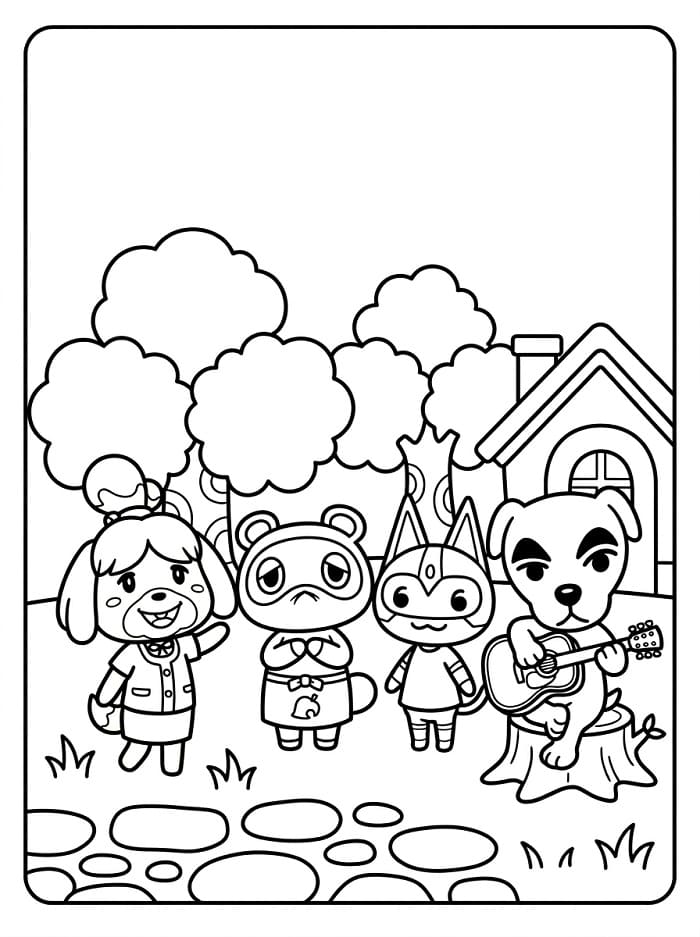 Planse de colorat cu Animal Crossing