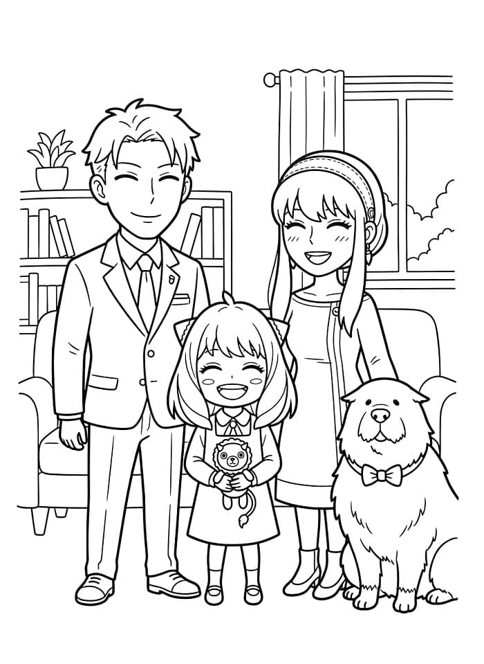 Fise de colorat cu Anime Spy x Family