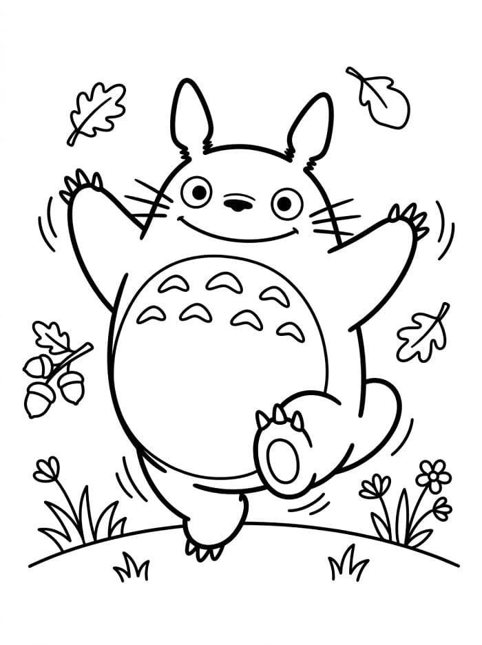 Fise de colorat cu Anime Totoro