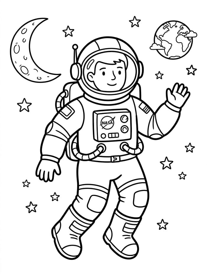 Fise de colorat cu Astronaut de bază