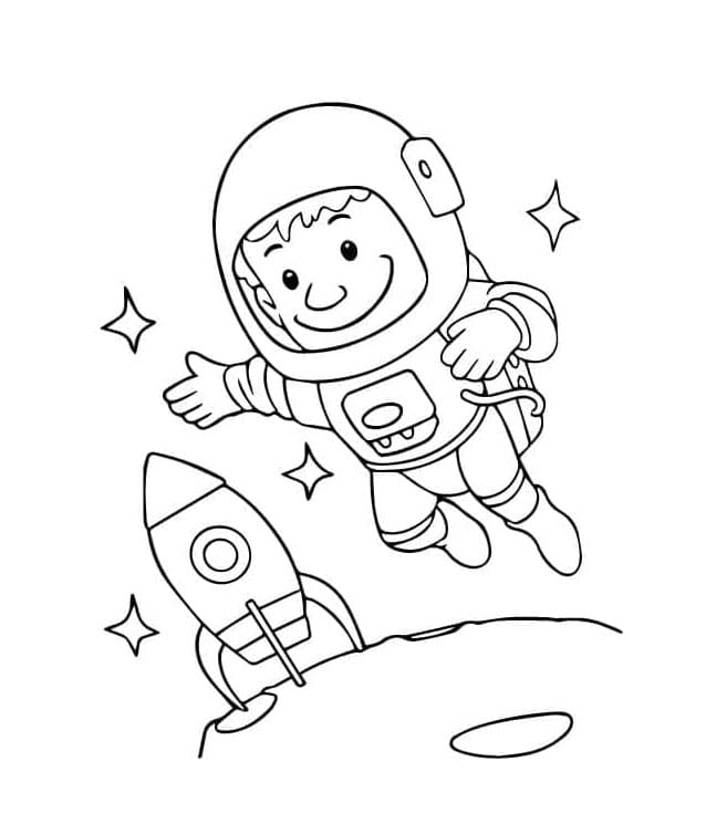 Fise de colorat cu Astronaut de imprimat