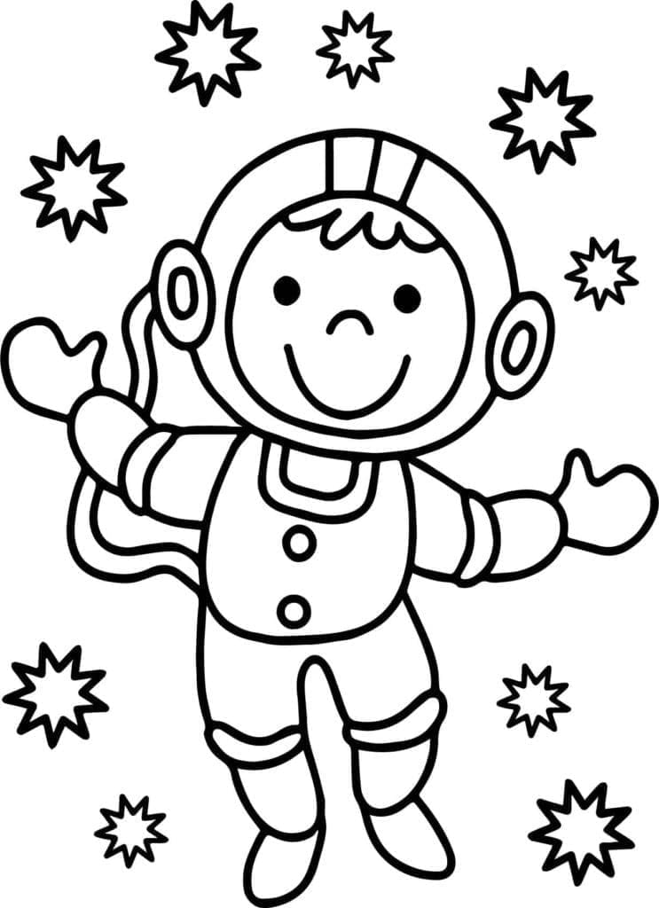 Fise de colorat cu Astronaut de tipărit gratuit
