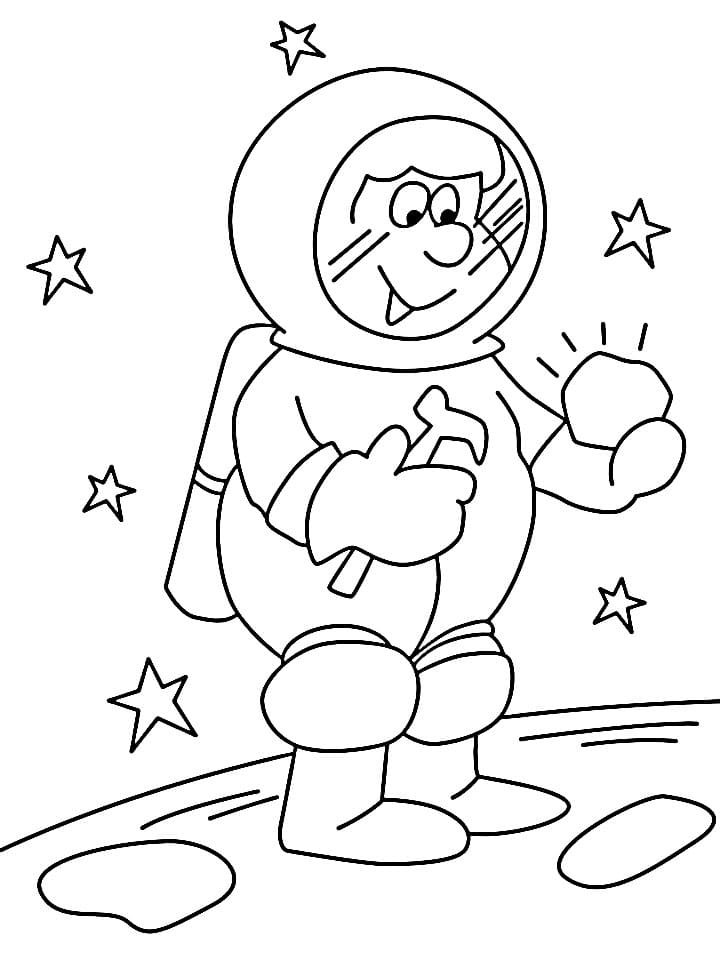 Fise de colorat cu Astronaut de tipărit