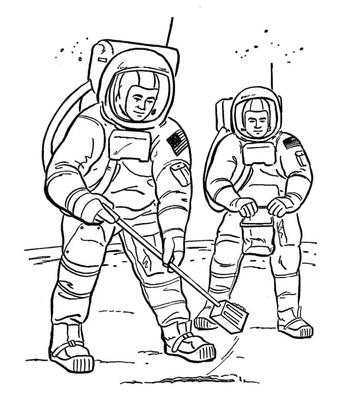 Fise de colorat cu Astronaut gratuit de tipărit