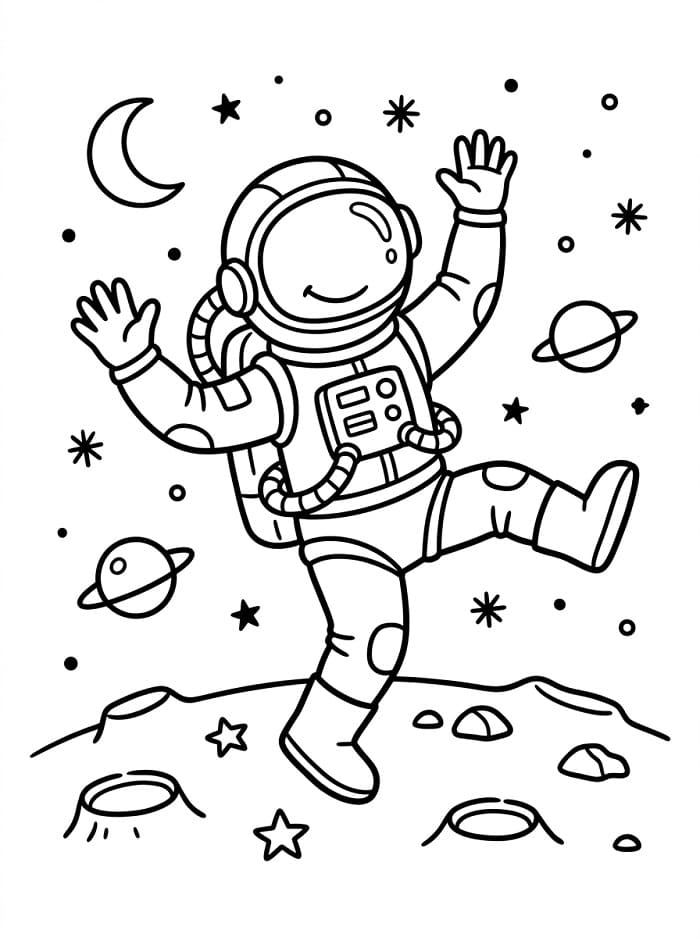 Fise de colorat cu Astronaut gratuit