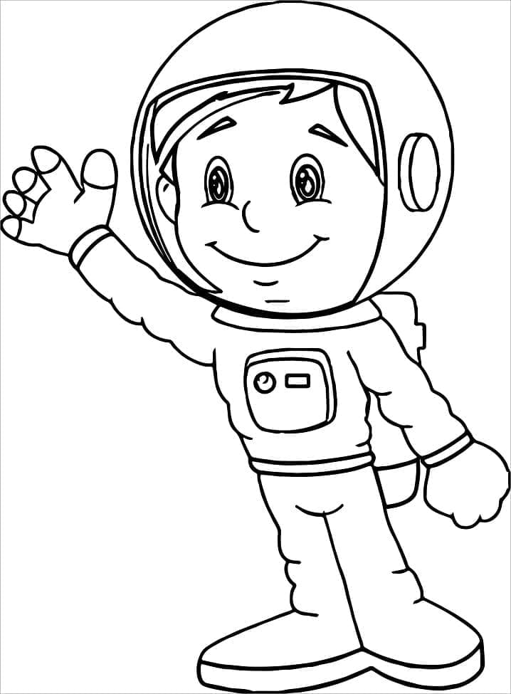 Fise de colorat cu Astronaut imprimabil fără cost