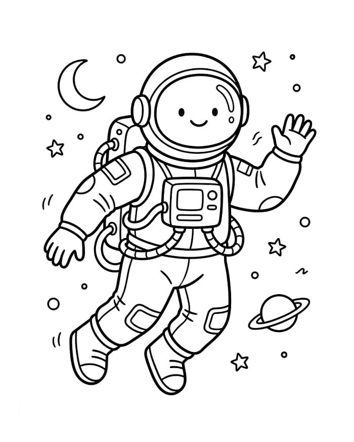 Fise de colorat cu Astronaut imprimabil gratuit