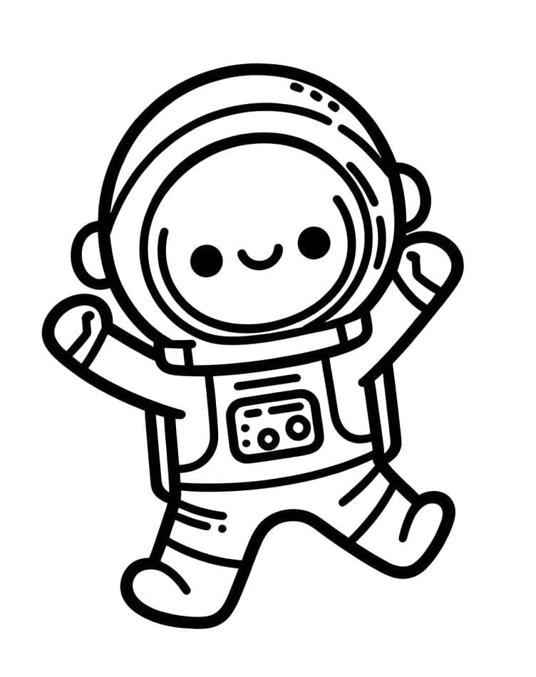 Fise de colorat cu Astronaut imprimabil pentru copii