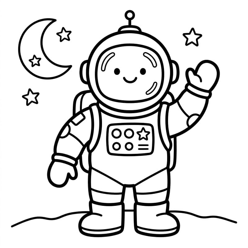 Fise de colorat cu Astronaut perfect
