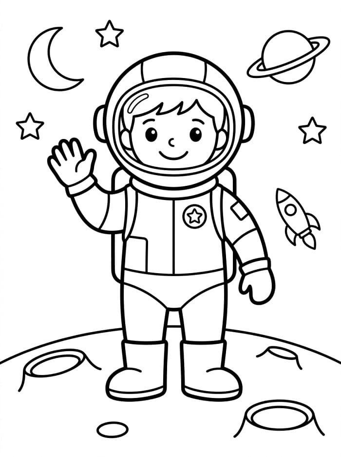 Planse de colorat cu Astronaut