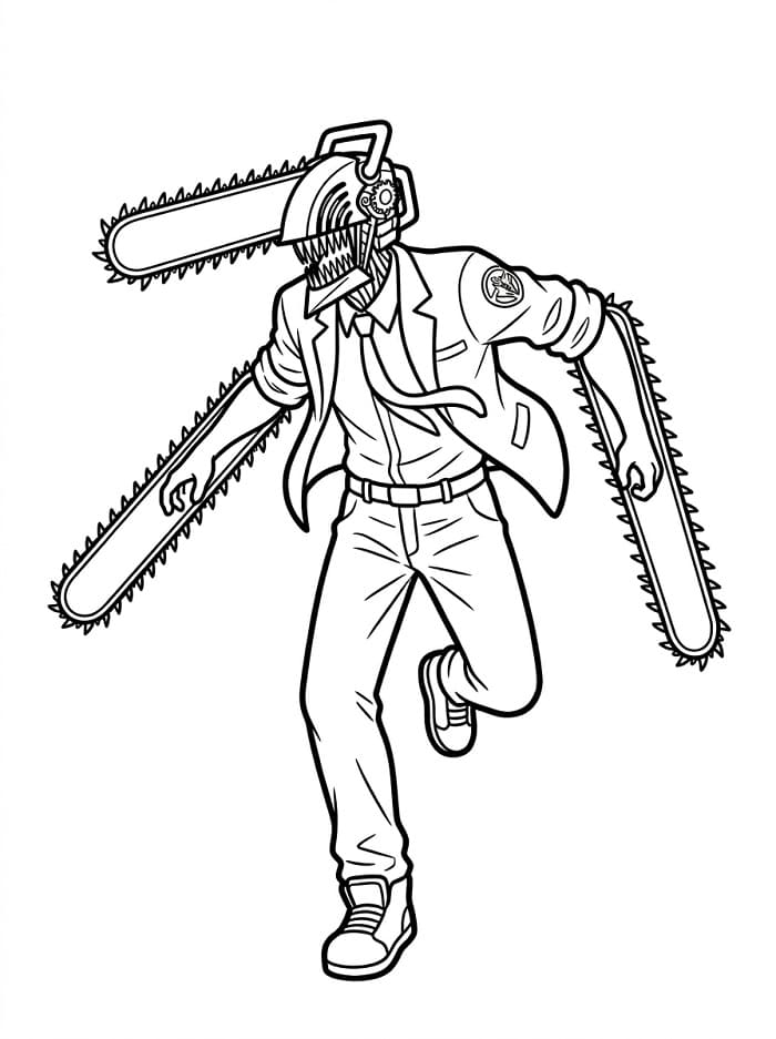 Planse de colorat cu Chainsaw Man