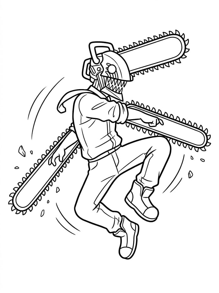 Fise de colorat cu Chainsaw Man uimitor
