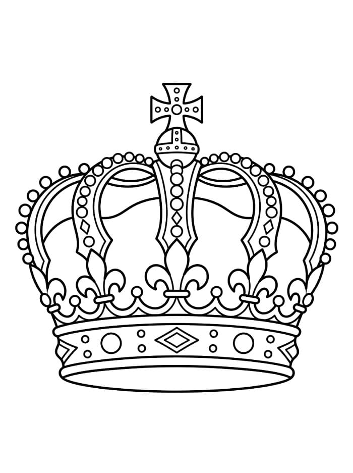Fise de colorat cu Coroană de prințesă
